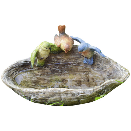 Granimex Figur Vogelbad Polyresin Natur 30 cm x 24 cm x 15 cm