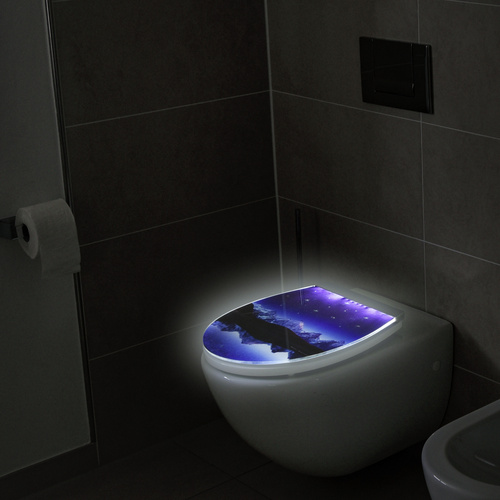 CORNAT WC-Sitz »LED«, MDF, Reversed Edge,  mit Softclose-Funktion - blau