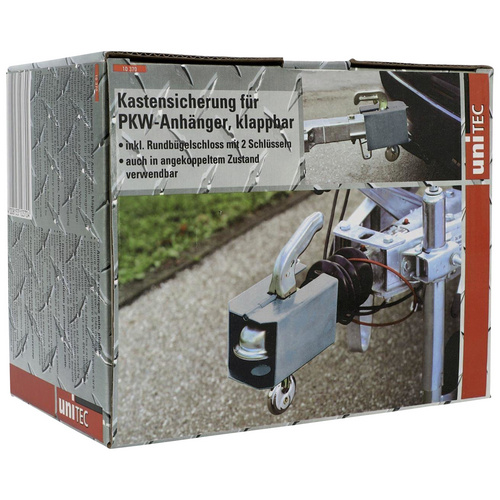 Thumbnail - UNITEC Kastensicherung, HxL: 12 x 16 cm, verzinkter Stahl - silberfarben