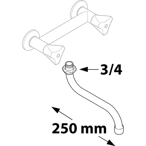 WELLWATER Rohrauslauf, Metall, braun, 3/4