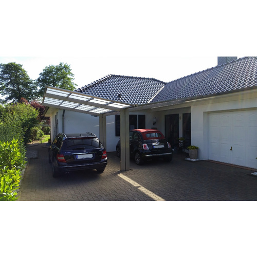 Thumbnail - XIMAX Doppelcarport »Linea«, Typ 80, Außenmaß BxT: 547,6 x 495,4 cm, edelstahlfarben - silberfarben