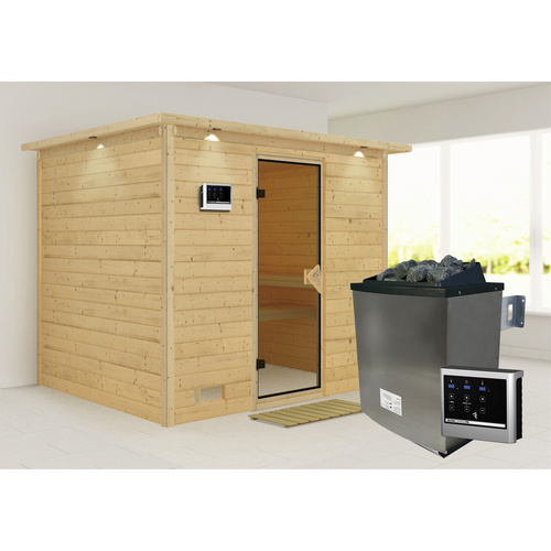 KARIBU Sauna »Paldiski«, inkl. 9 kW Sa... KARIBU Sauna »Paldiski«, inkl. 9 kW Sa...