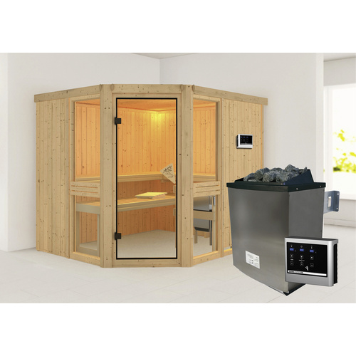 KARIBU Sauna »Pölva 3«, inkl. 9 kW Sa... KARIBU Sauna »Pölva 3«, inkl. 9 kW Sa...