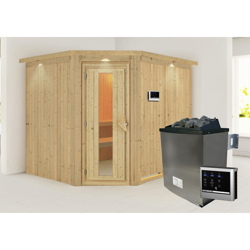 KARIBU Sauna »Haaspsalu«, inkl. 9 kW S... KARIBU Sauna »Haaspsalu«, inkl. 9 kW S...