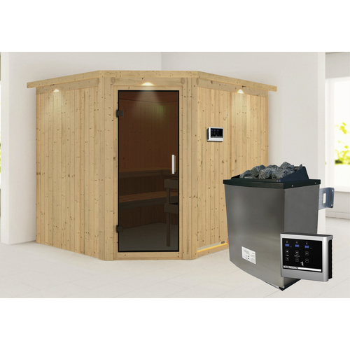 KARIBU Sauna »Haaspsalu«, inkl. 9 kW S...