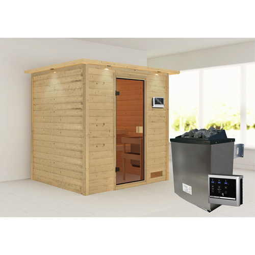 KARIBU Sauna »Anja«, inkl. 9 kW Saunao... KARIBU Sauna »Anja«, inkl. 9 kW Saunao...