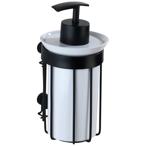 WENKO Seifenspender Classic Plus Black, 185 ml, mit hochwertigem Rostschutz