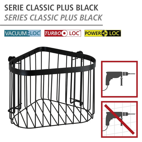 Thumbnail - WENKO Eckablage »Classic Pl. schwarz«, Stahl, schwarz