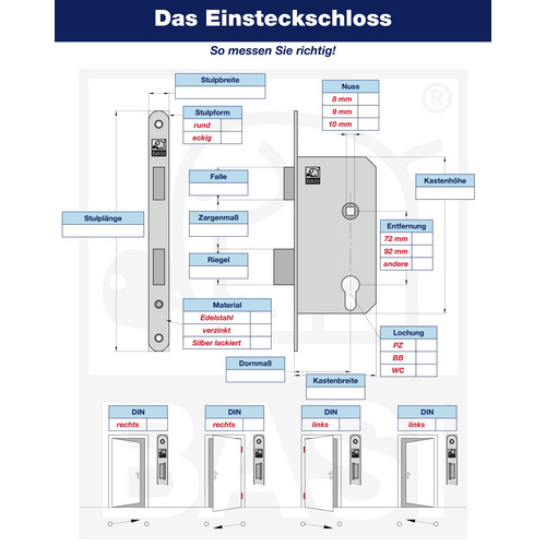 Thumbnail - BASI Einsteck-Rohrrahmenschloss »ES 958«, in verschiedenen Ausführungen