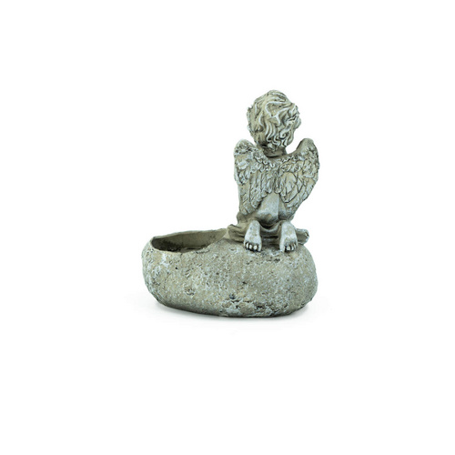 Thumbnail - NOOR living Grabschmuck, Trauerengel mit Kerzenhalter, grau