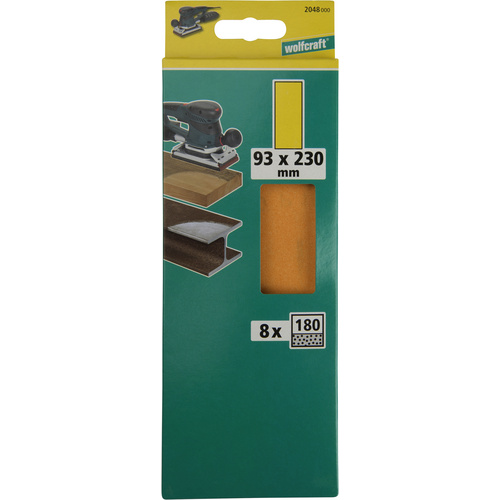 Wolfcraft Schleifstreifen Korund K180 93 x 230 mm, 8 Stück