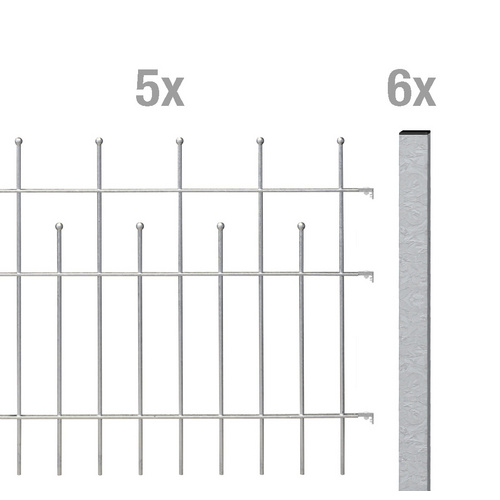 GAH ALBERTS Zaun-Grundset Madrid »Madrid«, BxH: 1000 x 73,5 cm, Stahl, silberfarben