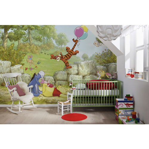 KOMAR Papiertapete »Winnie Pooh Ballooning «, Breite 368 cm - bunt