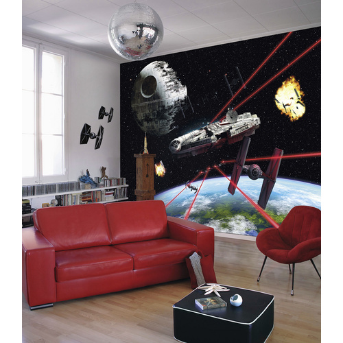 KOMAR Papiertapete »STAR WARS Millennium Falcon«, Breite 368 cm - bunt