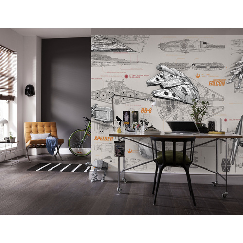 KOMAR Papiertapete »STAR WARS Blueprints«, Breite 368 cm - bunt