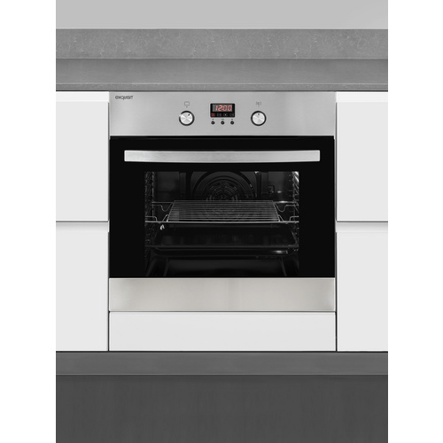 Exquisit Einbau-Backofen »EBE 65-1 H«, 58 l, Metall/Glas, silbergrau - silberfarben