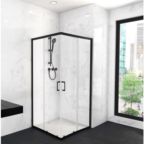 Marwell Eckdusche City, BxT: 90x90 cm, Einscheibensicherheitsglas, Komplett-Set, 1-tlg., mit Schiebetür