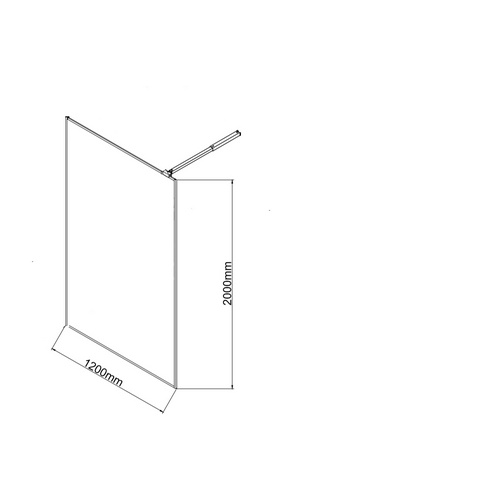 Marwell Walk-In Dusche, HxT: 200 x 120 cm - schwarz