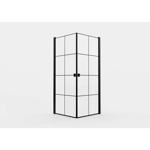 Marwell Glasdusche, BxHxT: 90 x 200 x 90 cm – schwarz