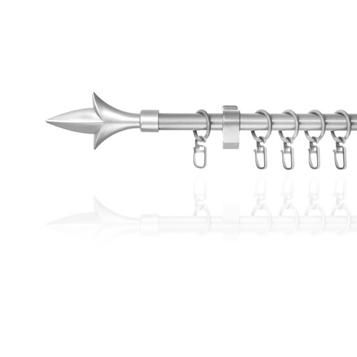 Lichtblick Gardinenstange, Länge: 7,5 cm, 1-läufig, Metall - silberfarben