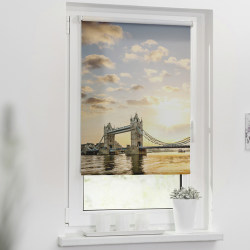 Lichtblick Rollo, ‎‎Klemmfix, 70x150 cm‎‎, Tower Bridge, rot weiß