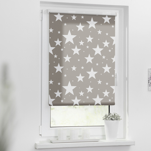 Lichtblick Rollo, ‎Klemmfix, 45x150 cm, Sterne, beige