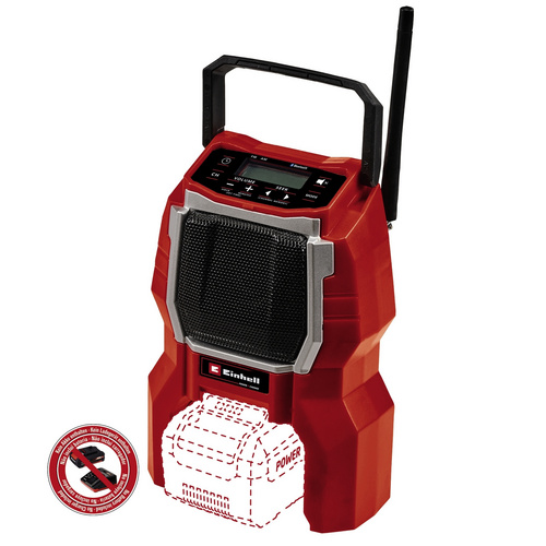 EINHELL Baustellenradio, 15 x 22.5 x 8cm, rot