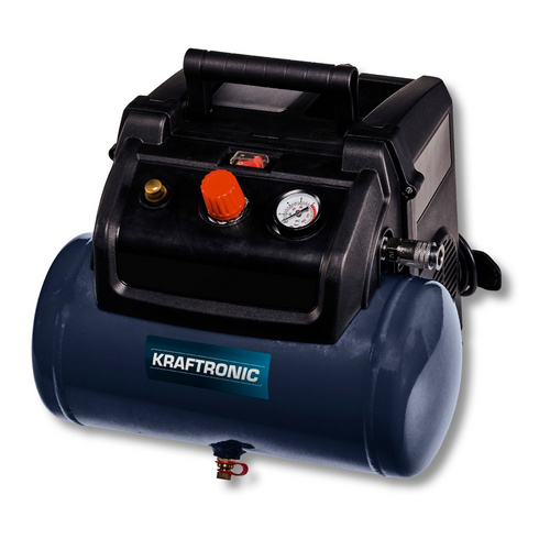KRAFTRONIC Kompressor, ölfrei, 8 bar, 6 Liter Drucklufttank - blau