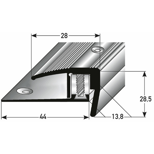 acerto Treppenwinkelprofil »«, silberfarben, 7-15,5mm, für Laminat Parkett