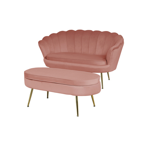 SalesFever Muschelsofa, Höhe: 78 cm, rose/goldfarben - rosa