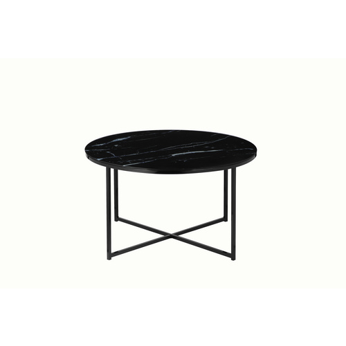 SalesFever Couchtisch, BxH: 80 x 45 cm, Metall/Glas – schwarz