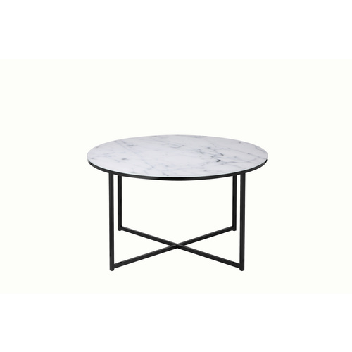 SalesFever Couchtisch, BxH: 80 x 45 cm, Metall/Glas – weiss