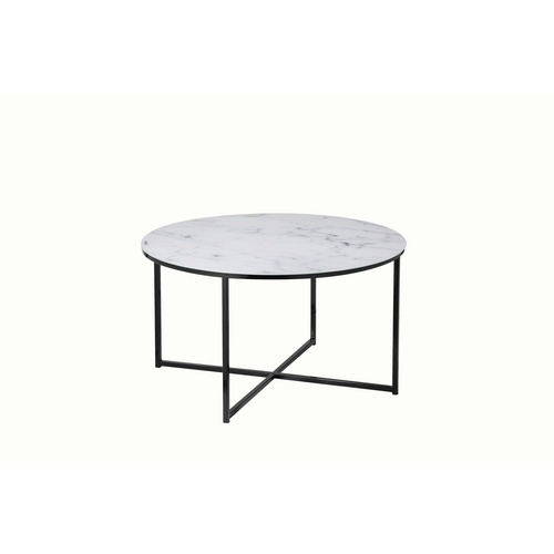 SalesFever Couchtisch, BxH: 80 x 45 cm, Metall/Glas - weiss