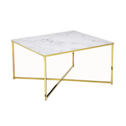 SalesFever Couchtisch, BxH: 80 x 45 cm, Metall/Glas - weiss