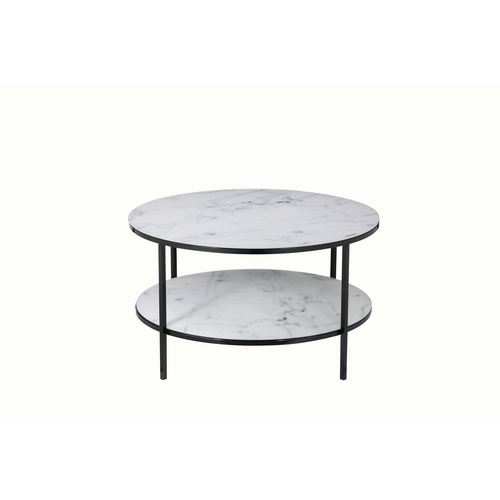 SalesFever Couchtisch, BxH: 80 x 45 cm, Metall/Glas – weiss