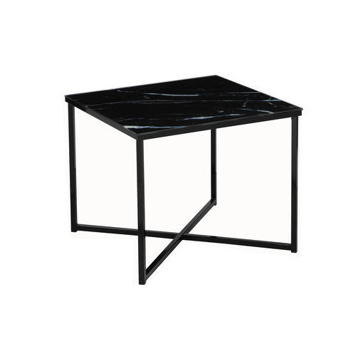 SalesFever Beistelltisch, BxH: 50 x 42 cm, Metall/Glas - schwarz