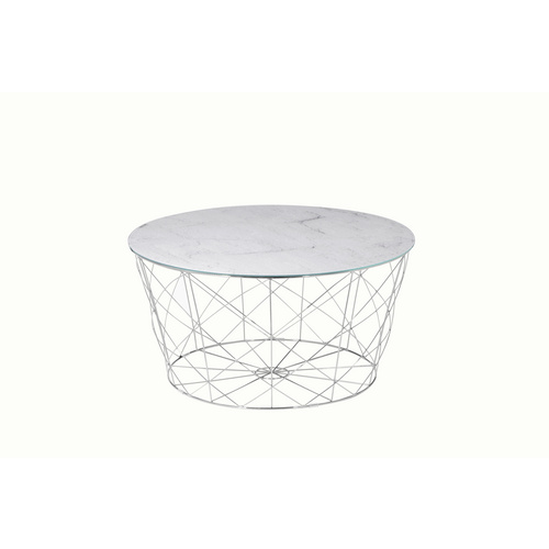 Thumbnail - SalesFever Couchtisch, BxH: 80 x 45 cm, Metall/Glas - weiss