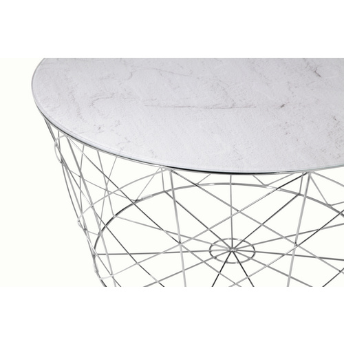 Thumbnail - SalesFever Couchtisch, BxH: 80 x 45 cm, Metall/Glas - weiss