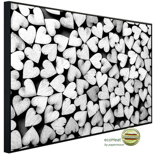 Image of papermoon Infrarotheizung »EcoHeat - Herzen Schwarz + Weiss«, Matt-Effekt - bunt