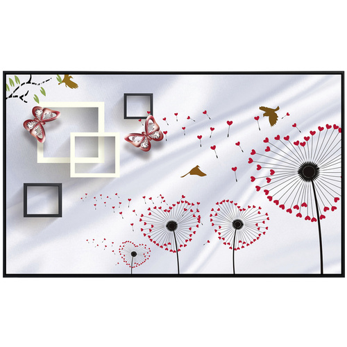 Thumbnail - papermoon Infrarotheizung »EcoHeat - Muster mit Schmetterl. + Herzen«, Matt-Effekt - bunt