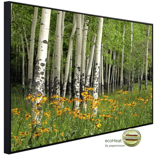 papermoon Infrarotheizung »EcoHeat – Aspen Grove + Orange Wildflowers«, Matt-Effekt – bunt