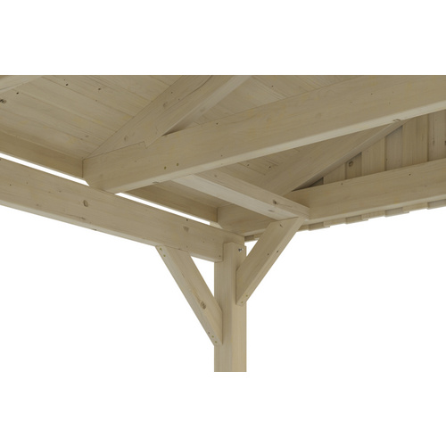 Thumbnail - SKANHOLZ Carport »Fichtelberg«, BxT: 618 x 566 cm, Firsthöhe: 362 cm, unbehandelt - beige