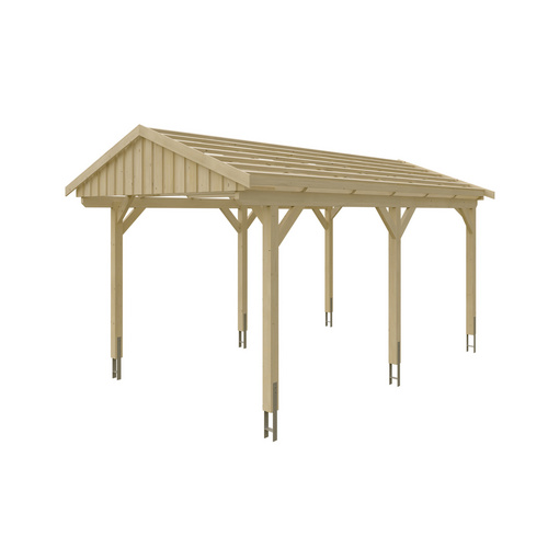 Thumbnail - SKANHOLZ Carport »Fichtelberg«, BxT: 317 x 566 cm, Firsthöhe: 303 cm, unbehandelt - beige