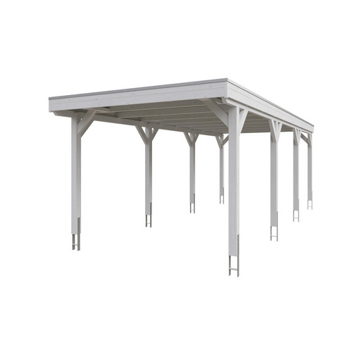 Thumbnail - SKANHOLZ Carport »Grunewald«, BxT: 321 x 796 cm, Firsthöhe: 243 cm, lasiert - weiss