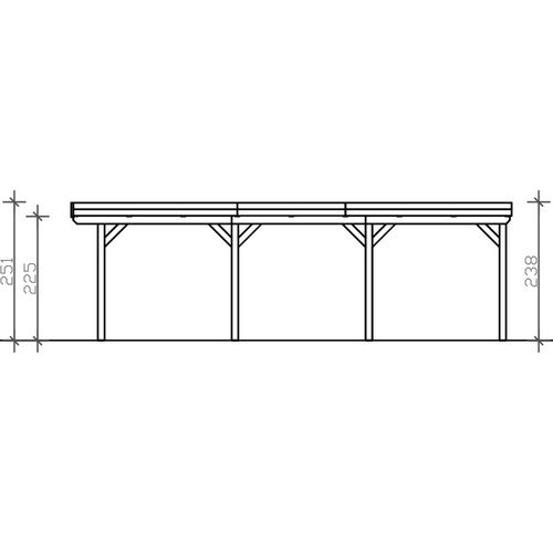 Thumbnail - SKANHOLZ Carport »Grunewald«, BxT: 427 x 796 cm, Firsthöhe: 251 cm, lasiert - grau