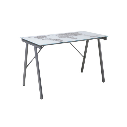 Möbilia Schreibtisch, BxLxH: 113 x 58 x 73 cm, Glas/Metall – grau