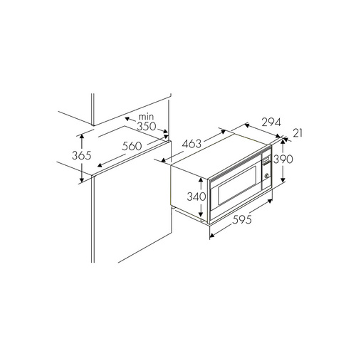 Wolkenstein Einbau-Mikrowelle, 800 W, si...