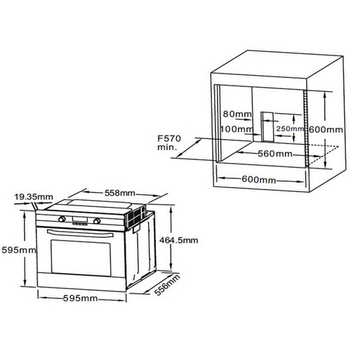 Wolkenstein Einbau-Backofen, 70 l, edels...