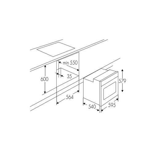 Wolkenstein Einbau-Backofen, 70 l, edels...