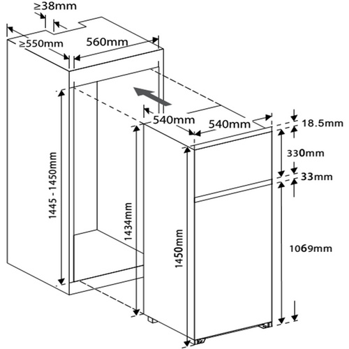 PKM Kühl-Gefrierkombination, BxHxL: 54 x 145 x 54 cm, weiß - weiss